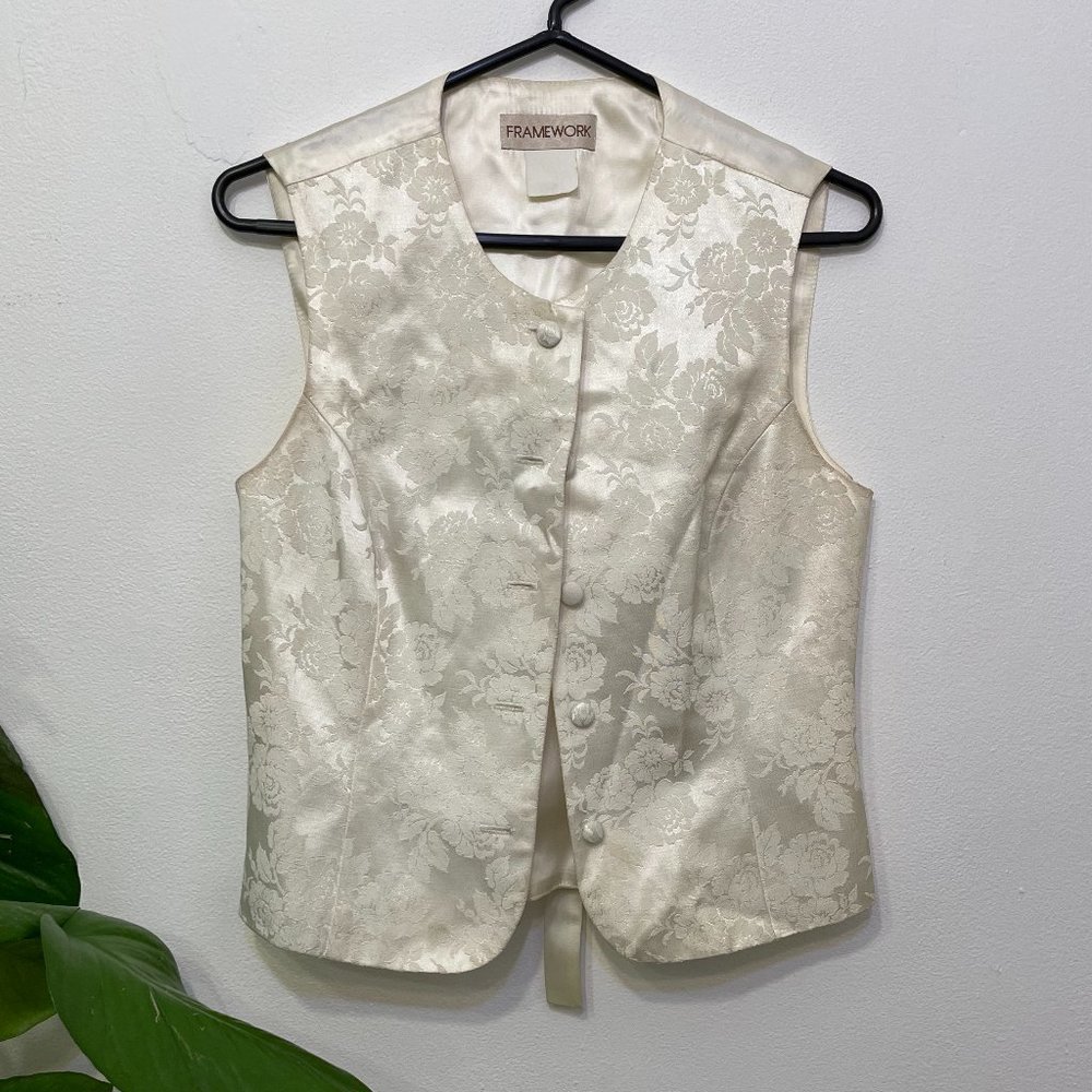 Framework Embroidered Button-Up Vest